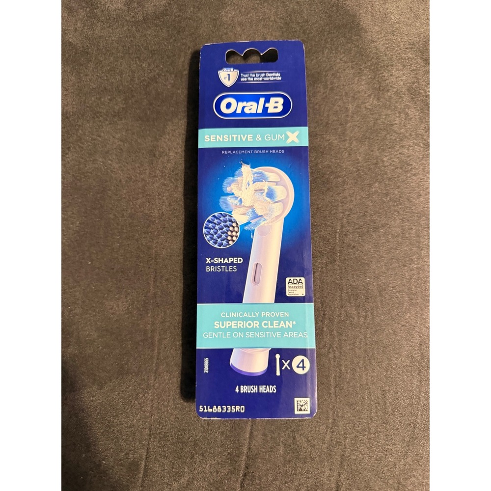 Oral-B Sensitive and Gum X Replacement Electric Toothbrush Heads 4 Count White